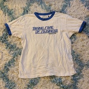 White with Blue Piping Tee